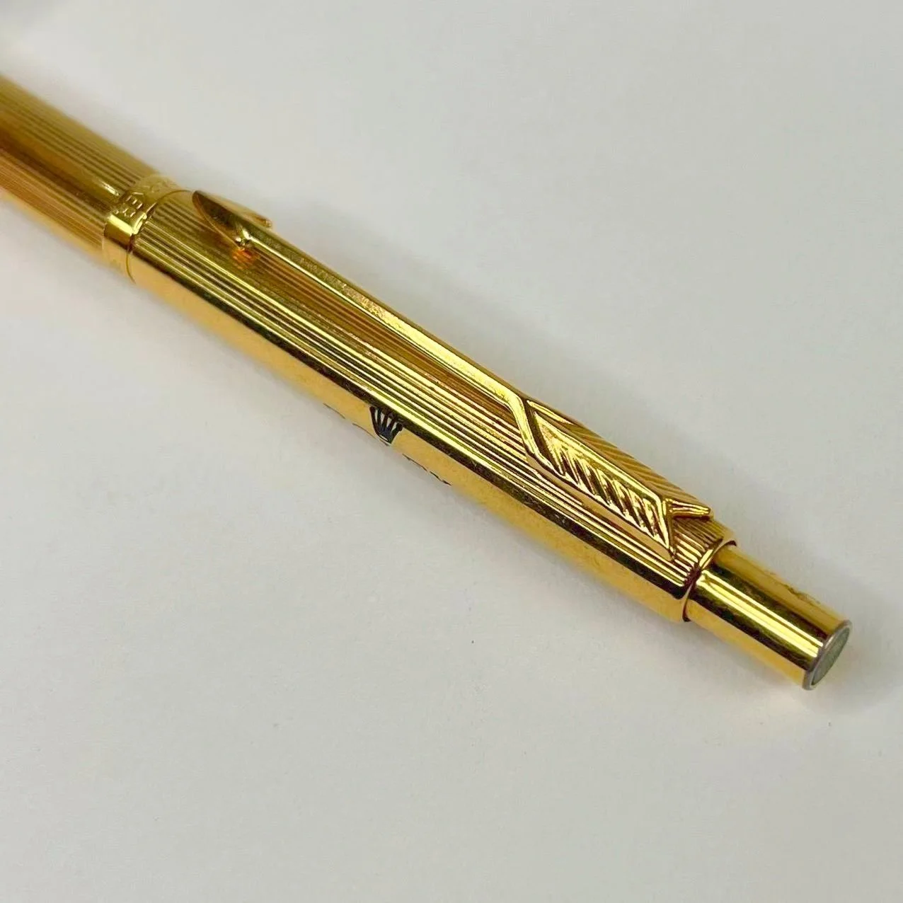 Vintage Rolex Gold-Tone Ballpoint Pen – Engraved Logo & Green